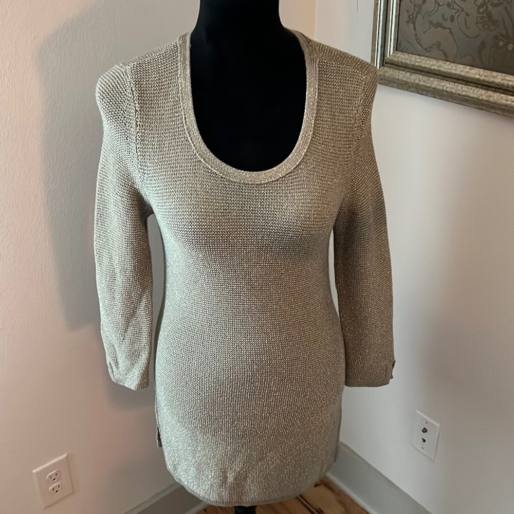 White House Black Market Sz S‎ metallic knit mini dress
